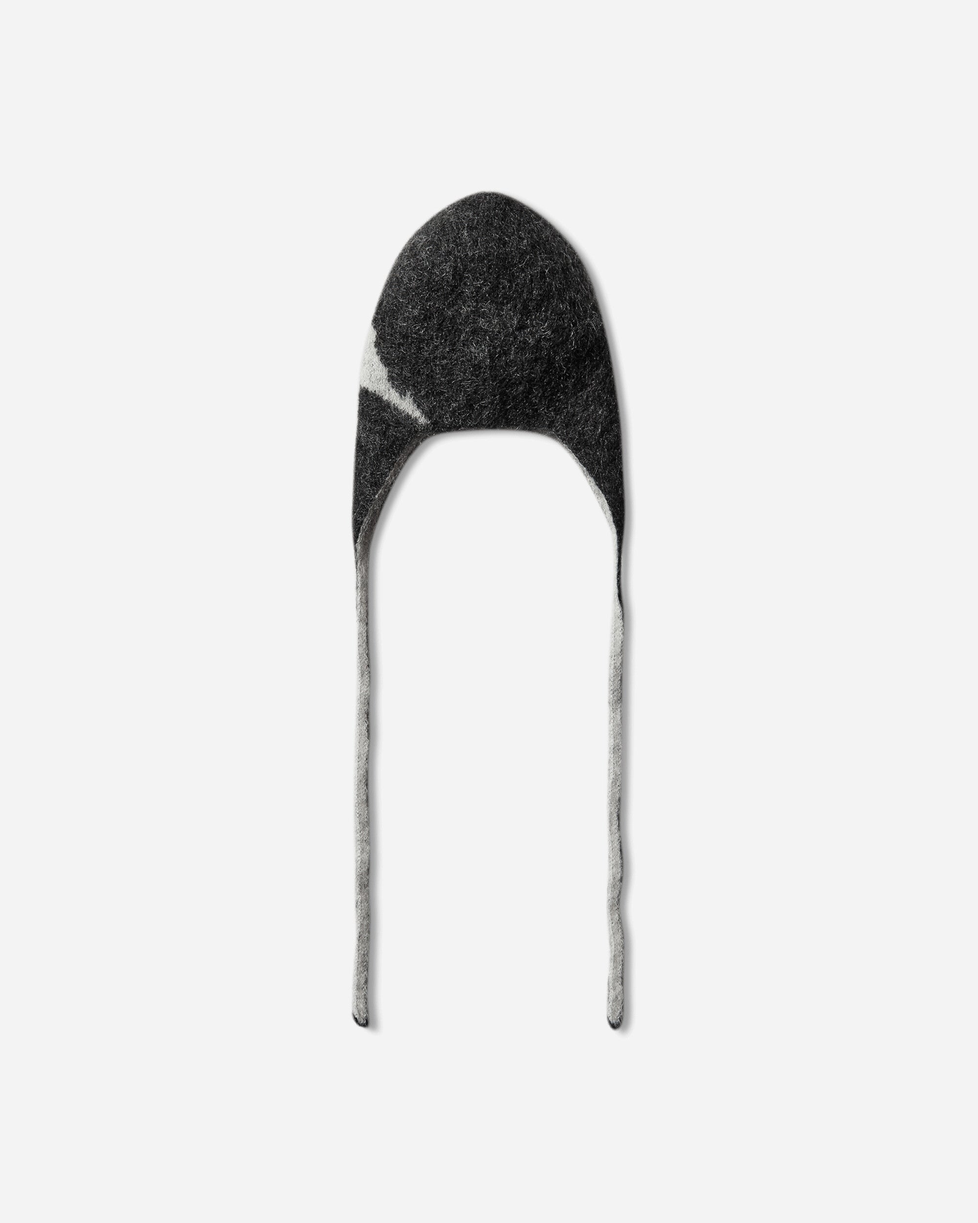 ROA Logo Mohair Bonnet Beanie Black White Hats Balaclavas YBUW293YA15 BLK0012