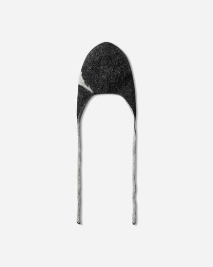 ROA Logo Mohair Bonnet Beanie Black White Hats Balaclavas YBUW293YA15 BLK0012