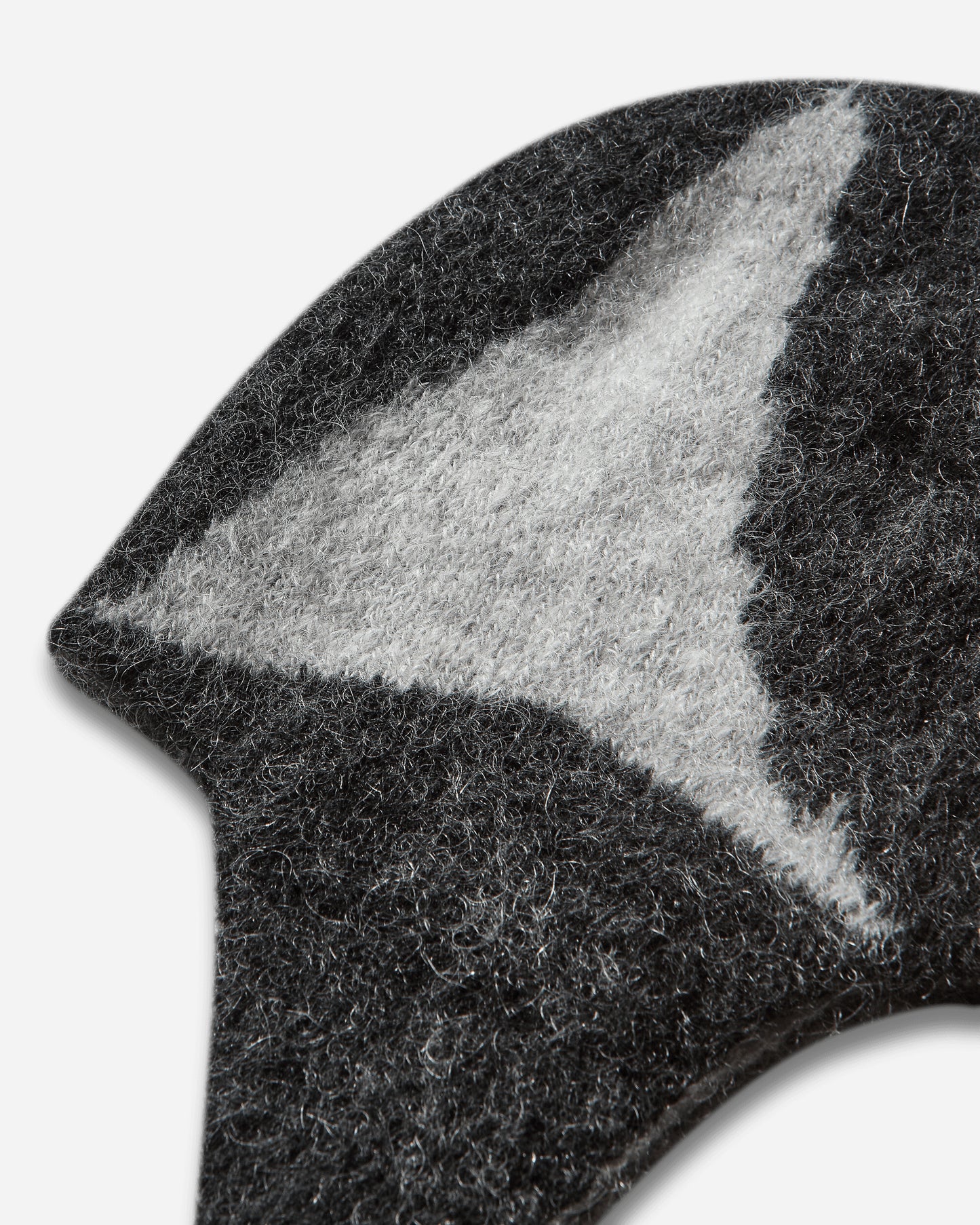 ROA Logo Mohair Bonnet Beanie Black White Hats Balaclavas YBUW293YA15 BLK0012