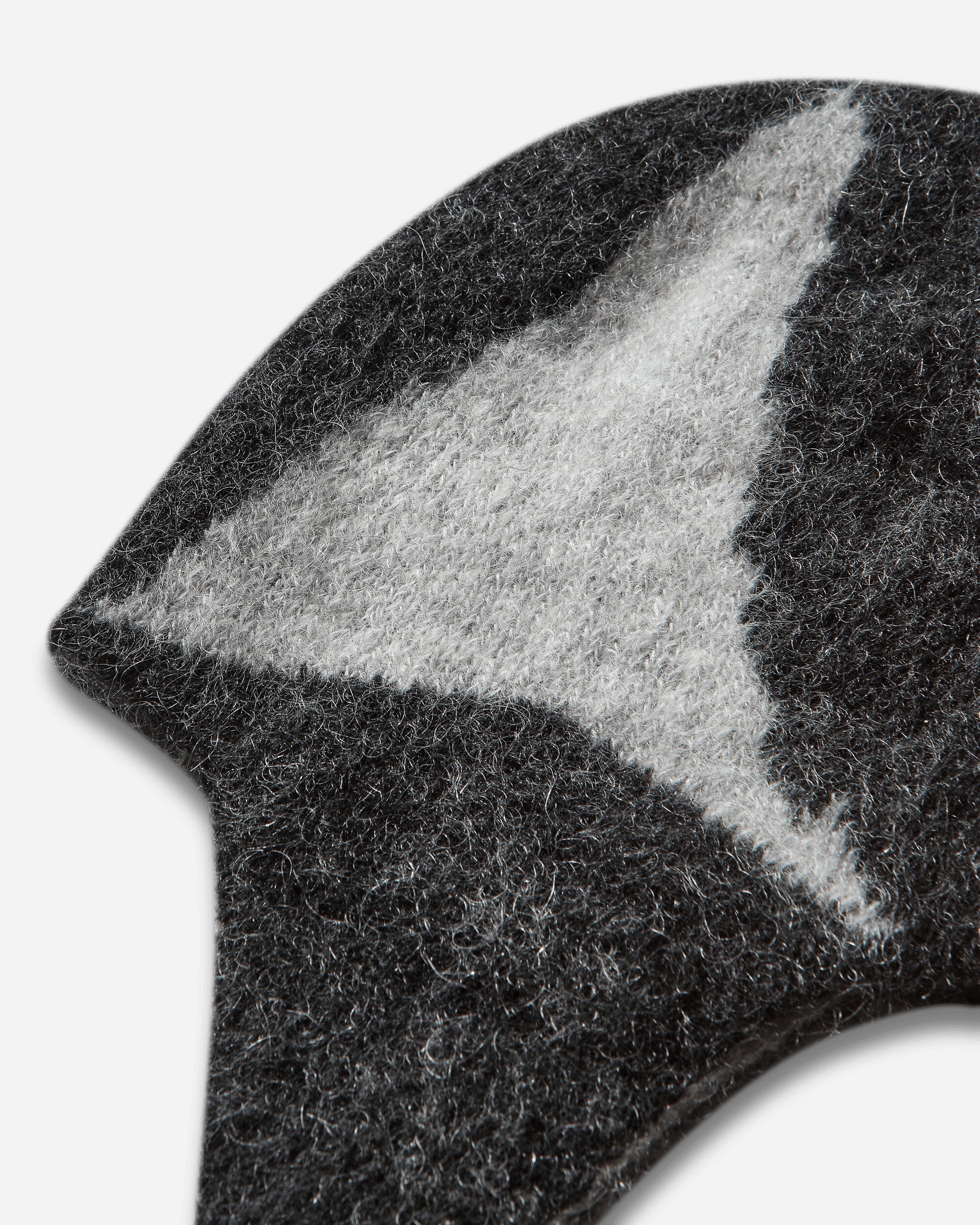 ROA Logo Mohair Bonnet Beanie Black White Hats Balaclavas YBUW293YA15 BLK0012