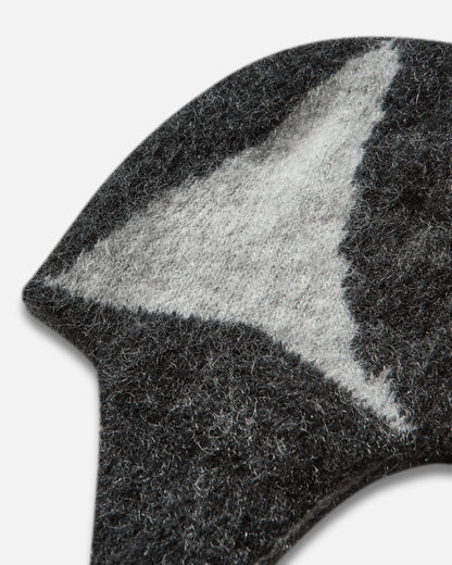 ROA Logo Mohair Bonnet Beanie Black White Hats Balaclavas YBUW293YA15 BLK0012