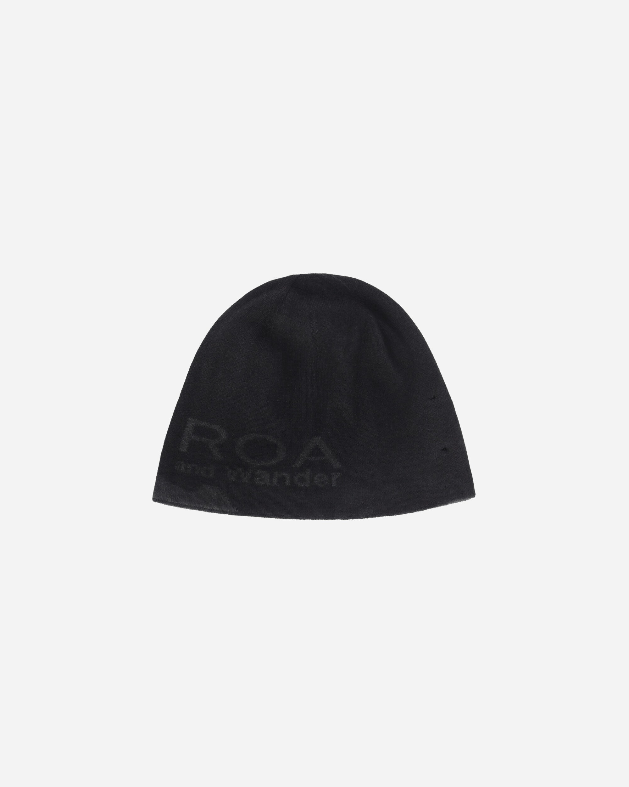 ROA Roa X And Wander Logo Cotton Beanie Black Hats Beanies OBMW203YA03 BLK0001