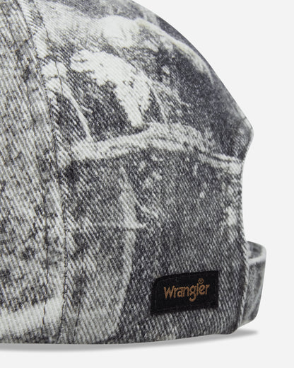ROA Roa X Wrangler Denim 6 Panel Cap Washed Pattern Owl Dark Hats Caps YBUW2168FA137 BLK0001