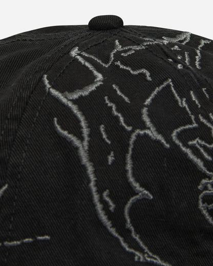 ROA Ryli Embriodered 6 Panel Cap Washed Black Hats Caps YBUW212FA07 BLK0020