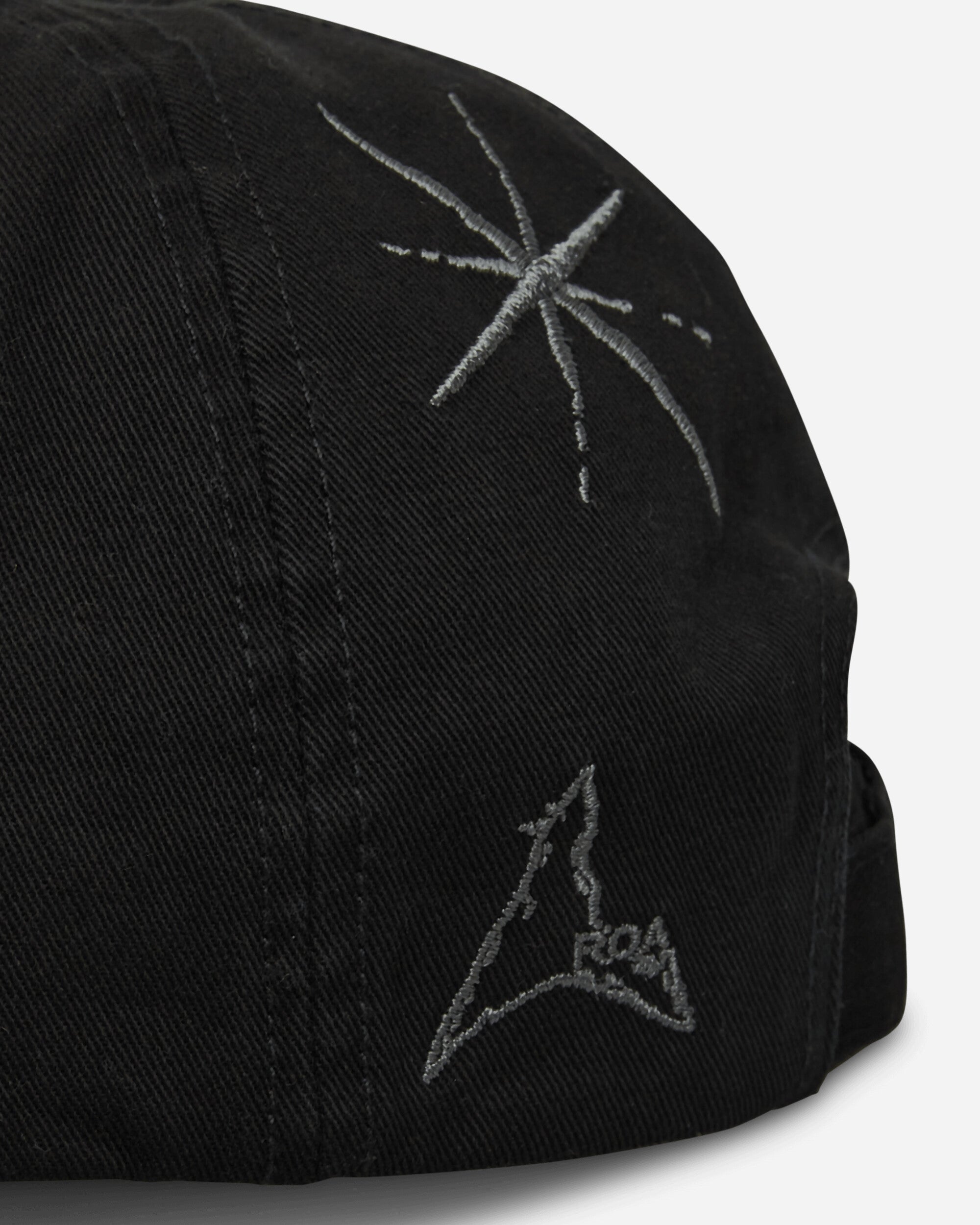 ROA Ryli Embriodered 6 Panel Cap Washed Black Hats Caps YBUW212FA07 BLK0020
