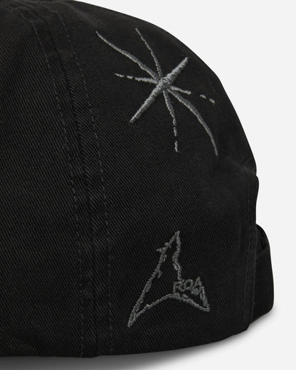 ROA Ryli Embriodered 6 Panel Cap Washed Black Hats Caps YBUW212FA07 BLK0020