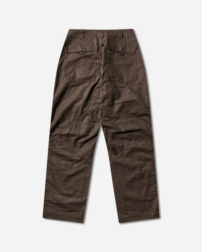 ROA Crimp Shaped Waxed Cotton Pants Dark Brown Pants Casual YBMW0163FA132 BRW0003