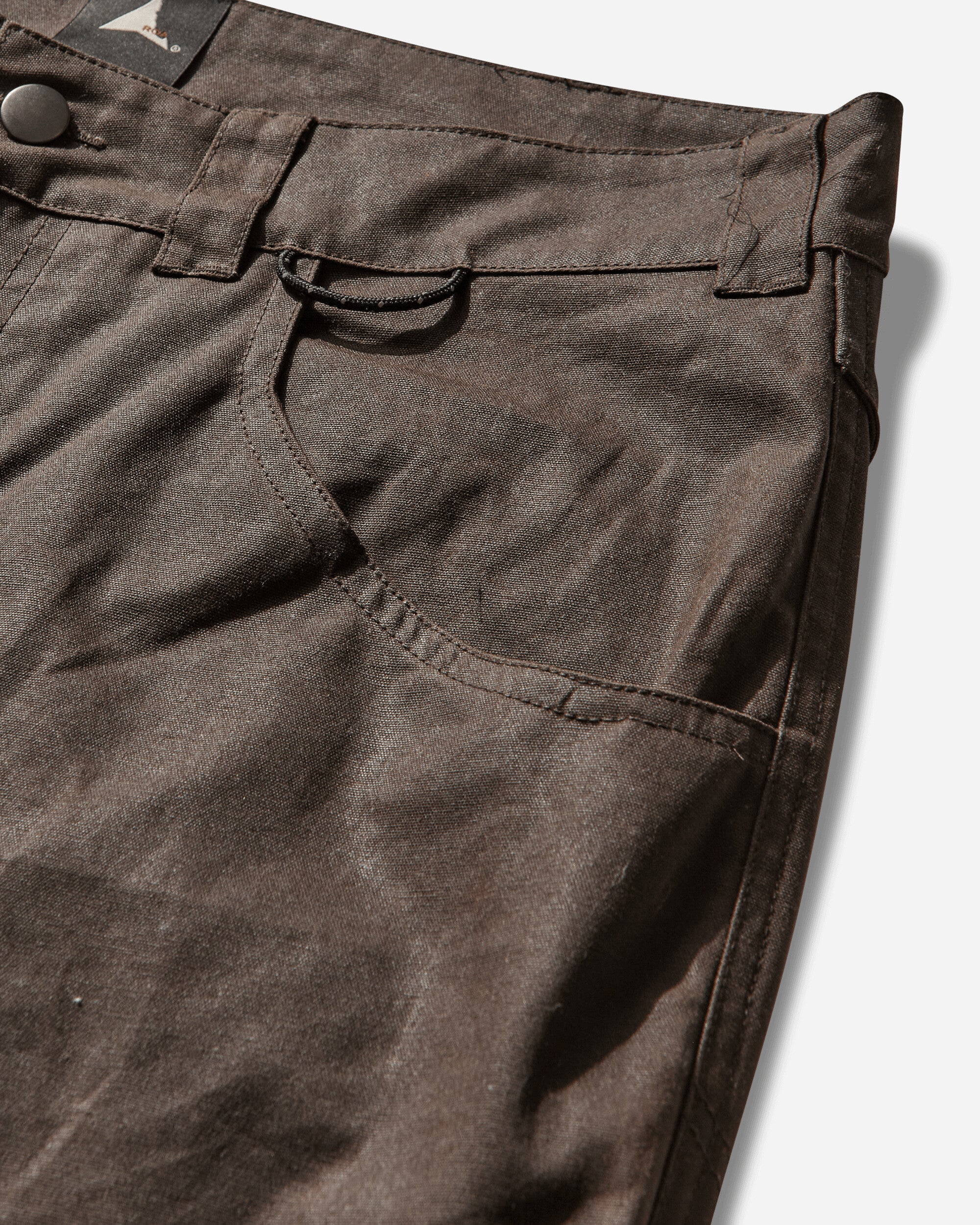 ROA Crimp Shaped Waxed Cotton Pants Dark Brown Pants Casual YBMW0163FA132 BRW0003