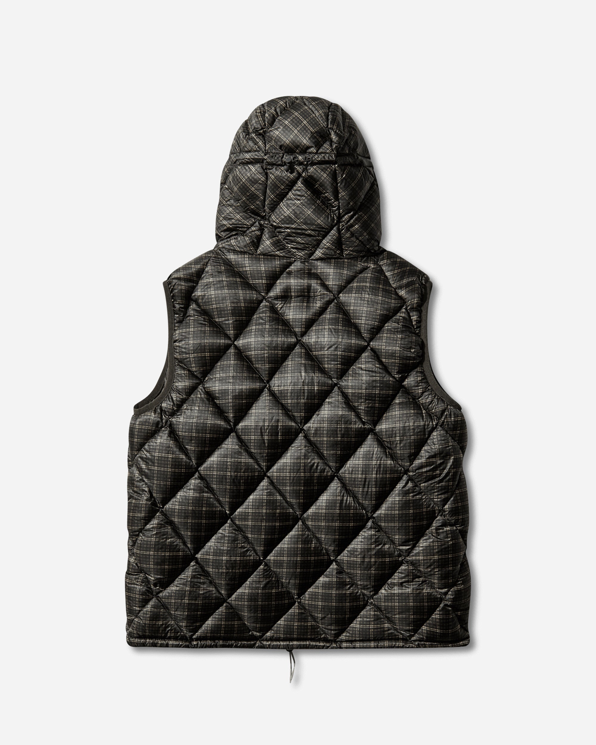 ROA Nuna 600 Fill Power Printed Check Hooded Down Vest Anthracite Coats and Jackets Down Jackets YBMW030FA27 ANT0001
