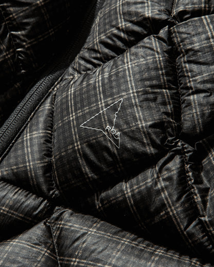 ROA Nuna 600 Fill Power Printed Check Hooded Down Vest Anthracite Coats and Jackets Down Jackets YBMW030FA27 ANT0001