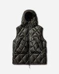 ROA Nuna 600 Fill Power Printed Check Hooded Down Vest Anthracite Coats and Jackets Down Jackets YBMW030FA27 ANT0001
