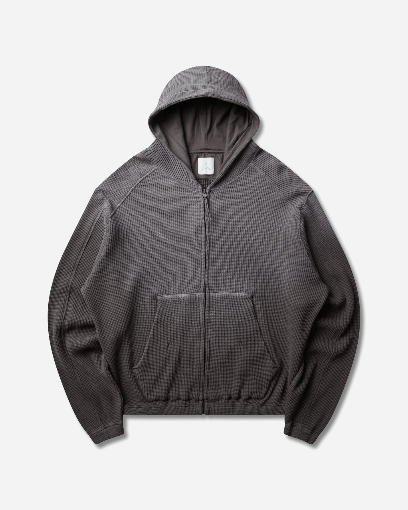 ROA Bee Sun Faded Organic Waffle Zip Up Hoodie Graphite Sweatshirts Hoodies YBMW034FA31 GRY0045