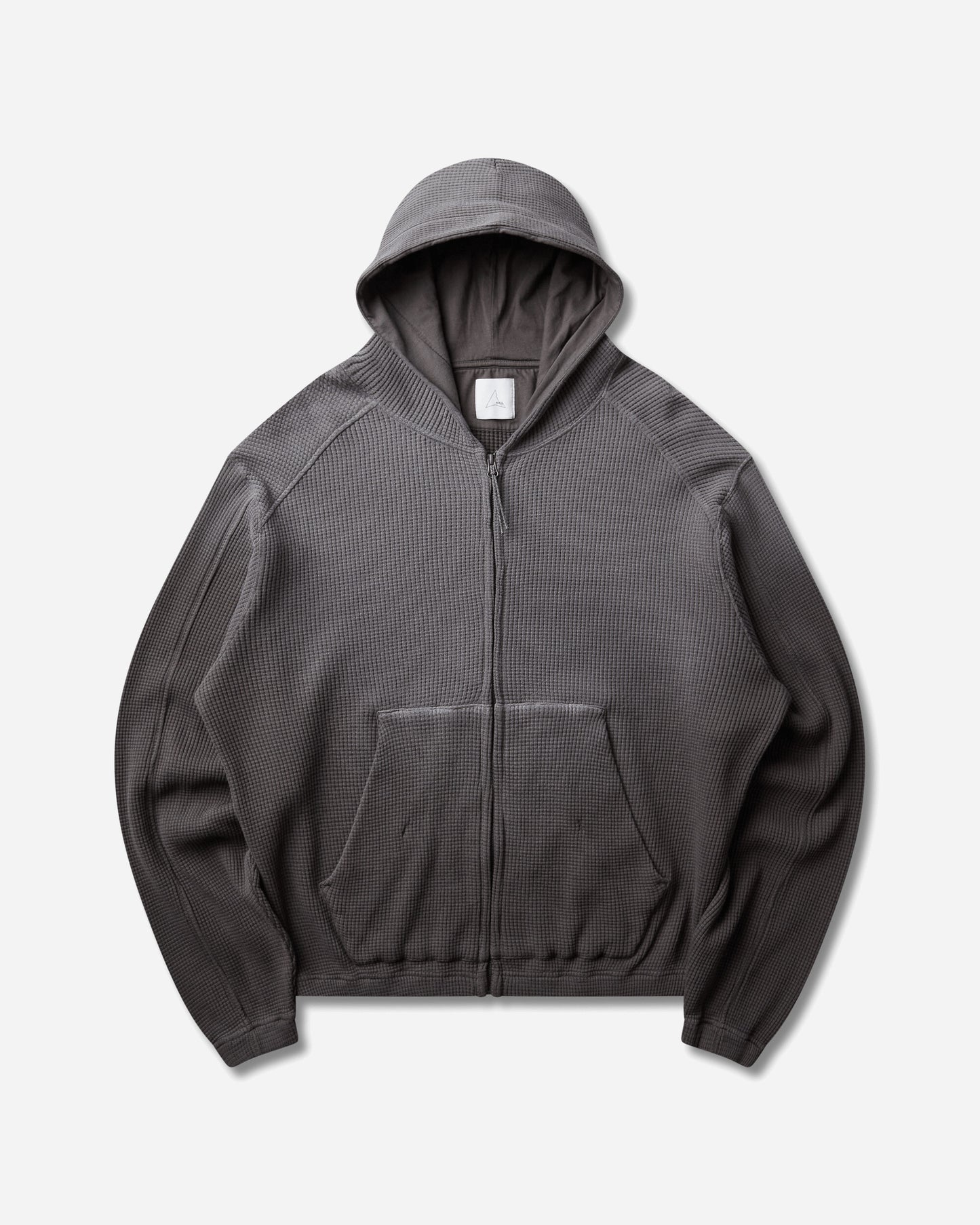 ROA Bee Sun Faded Organic Waffle Zip Up Hoodie Graphite Sweatshirts Hoodies YBMW034FA31 GRY0045