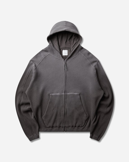 ROA Bee Sun Faded Organic Waffle Zip Up Hoodie Graphite Sweatshirts Hoodies YBMW034FA31 GRY0045