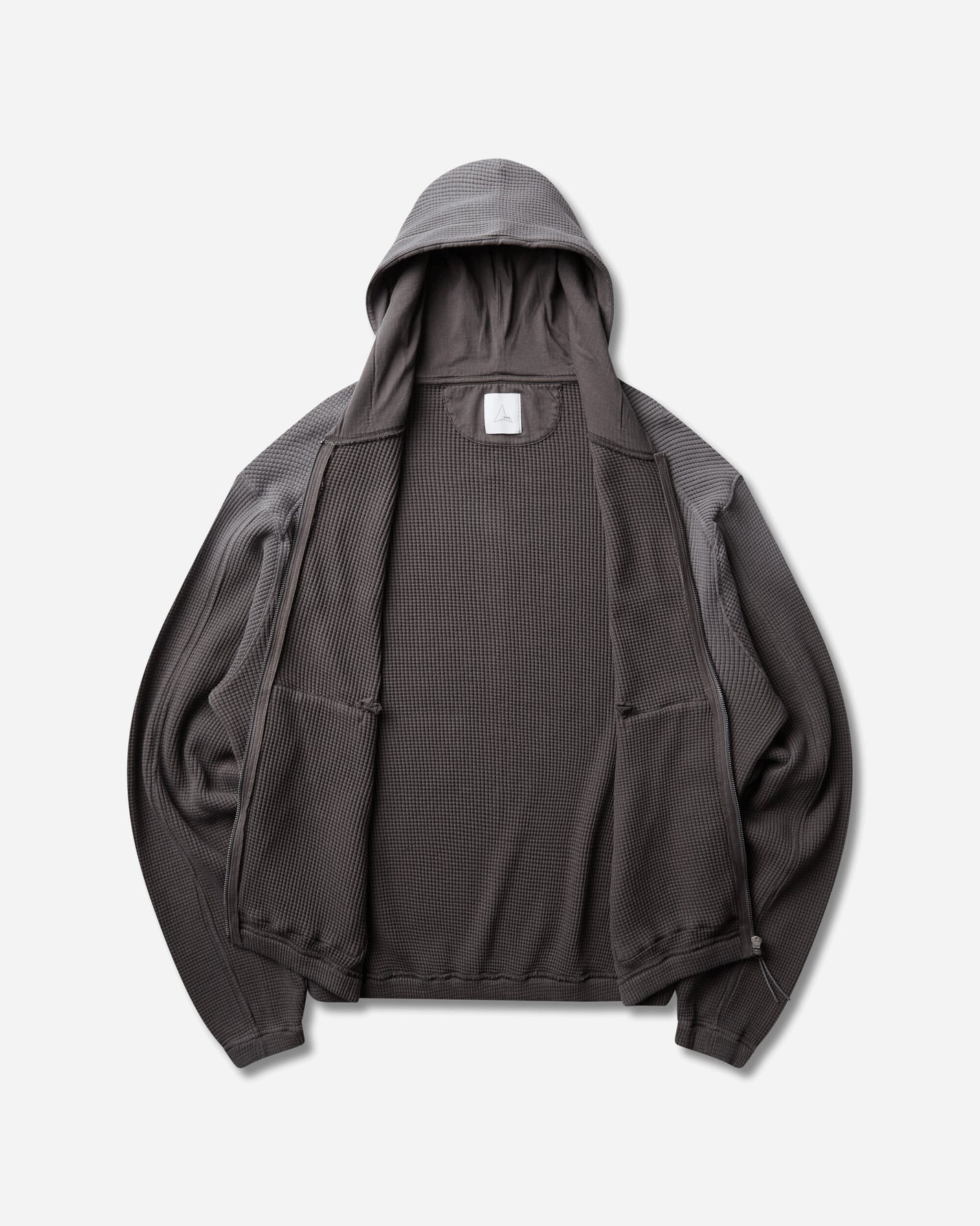 ROA Bee Sun Faded Organic Waffle Zip Up Hoodie Graphite Sweatshirts Hoodies YBMW034FA31 GRY0045