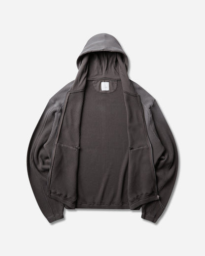 ROA Bee Sun Faded Organic Waffle Zip Up Hoodie Graphite Sweatshirts Hoodies YBMW034FA31 GRY0045