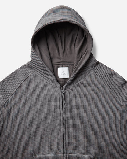 ROA Bee Sun Faded Organic Waffle Zip Up Hoodie Graphite Sweatshirts Hoodies YBMW034FA31 GRY0045