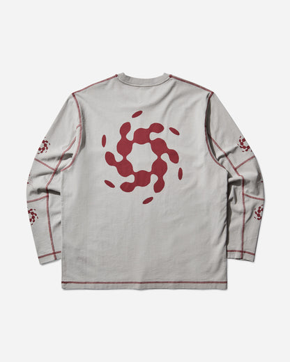 ROA Info Stitch Organic Long Sleeve Light Grey T-Shirts Longsleeve RBMW0543JY56 GRY0004