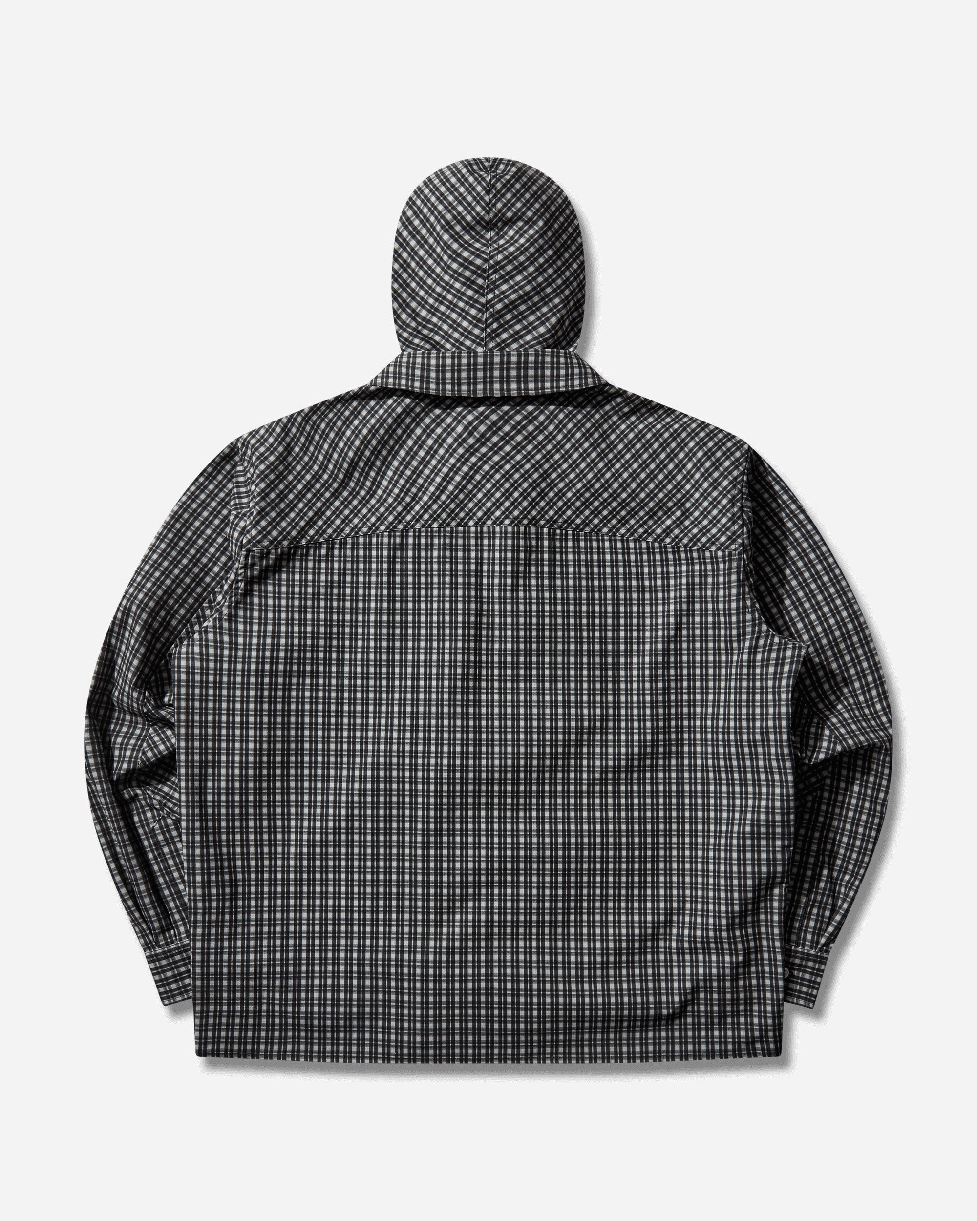 ROA Aair Floweave Printed Check Long Sleeve Hooded Shirt Anthracite Shirts Longsleeve Shirt YBMW016FA16 ANT0001