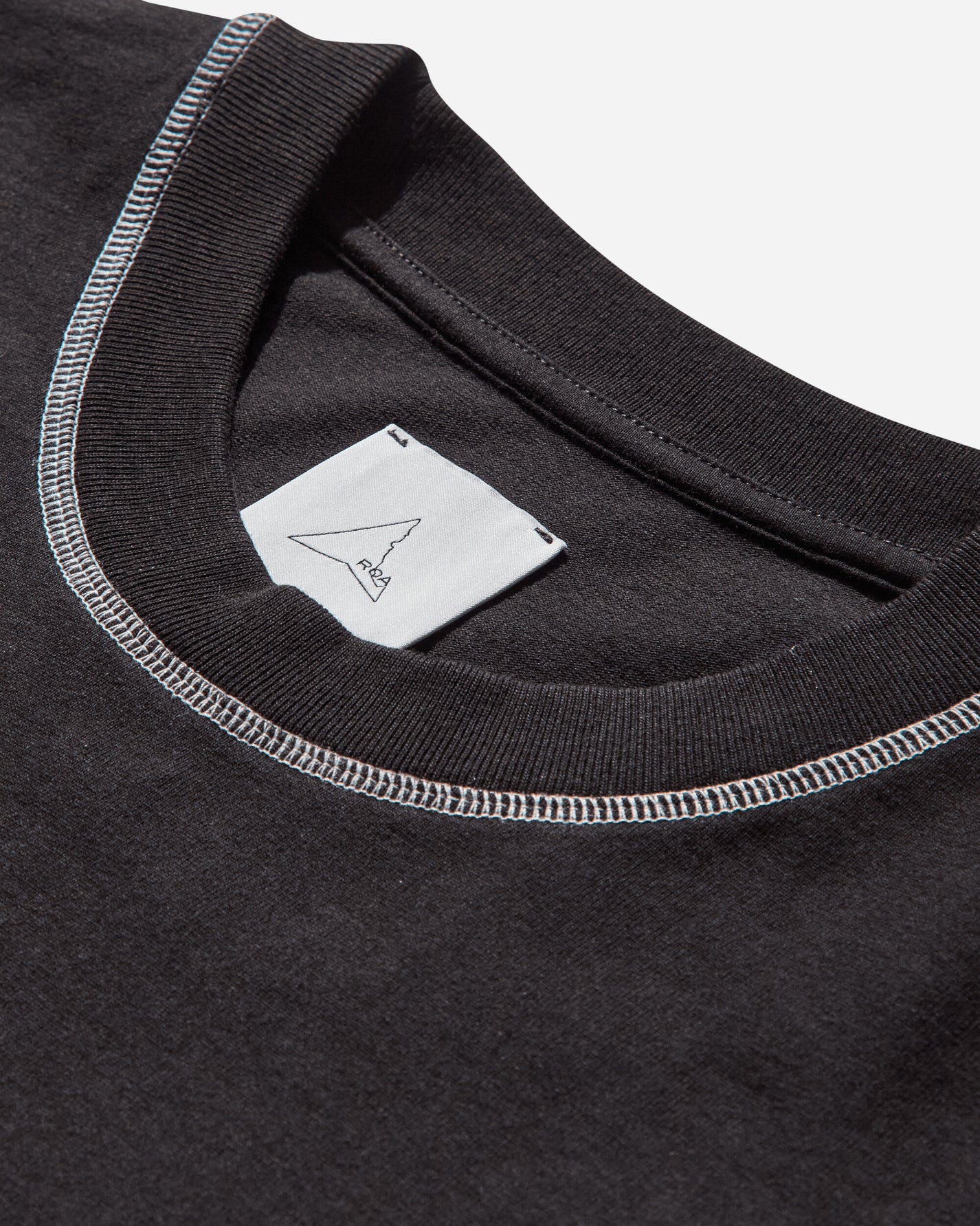 ROA Info Stitch Organic T Shirt Black T-Shirts Shortsleeve RBMW0545JY58 BLK0001