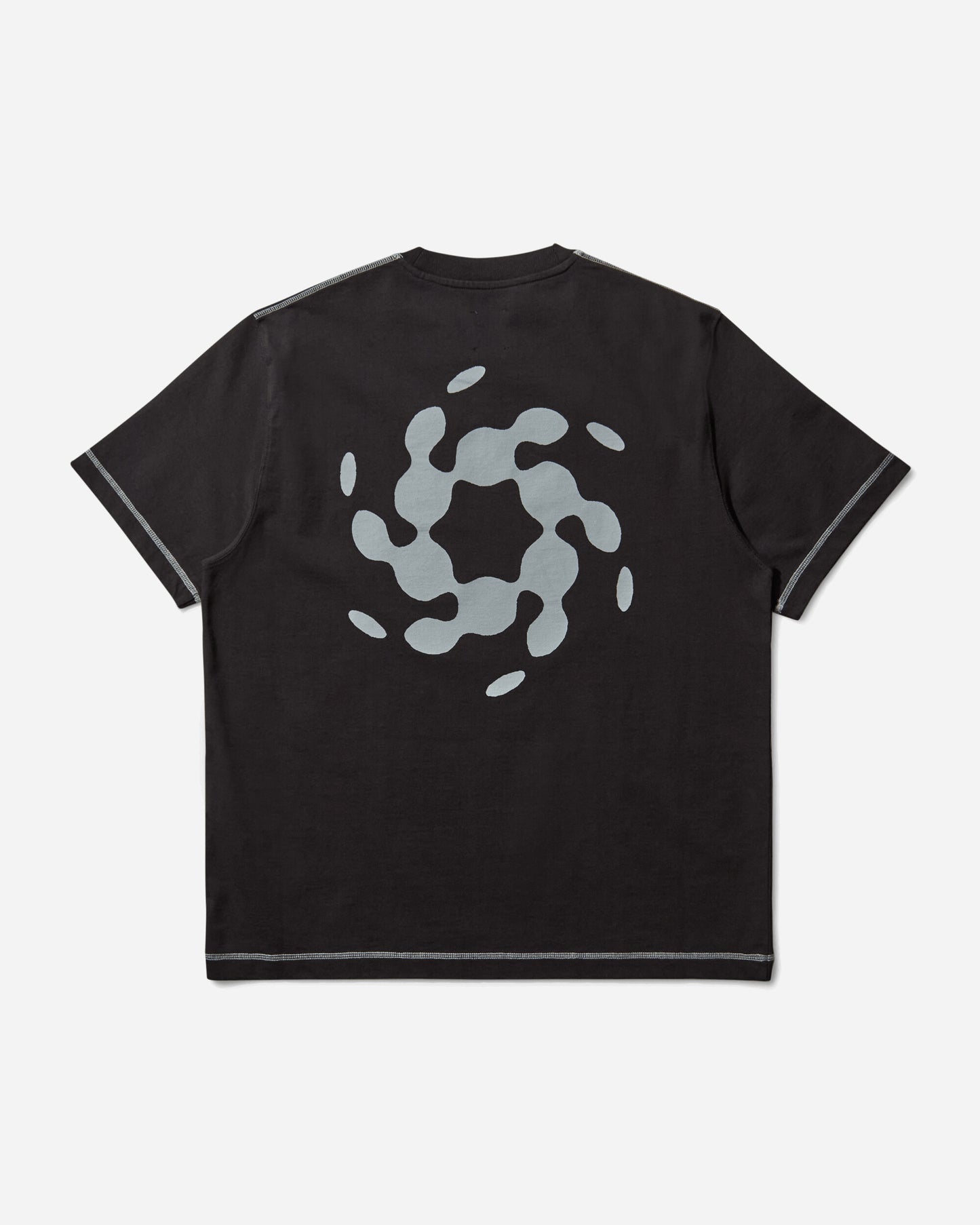 ROA Info Stitch Organic T Shirt Black T-Shirts Shortsleeve RBMW0545JY58 BLK0001