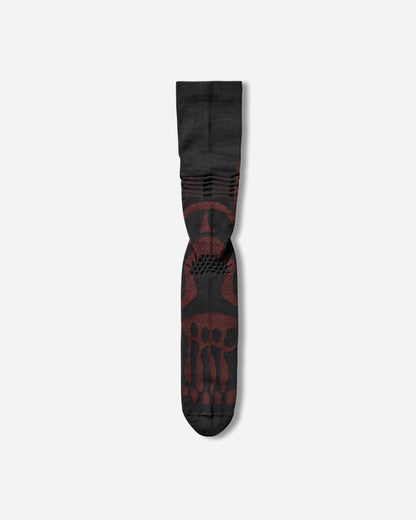 ROA Bones Logo Q-Skin Technical Socks Black Burgundy Underwear Socks YBUW005YA05 BLK0022
