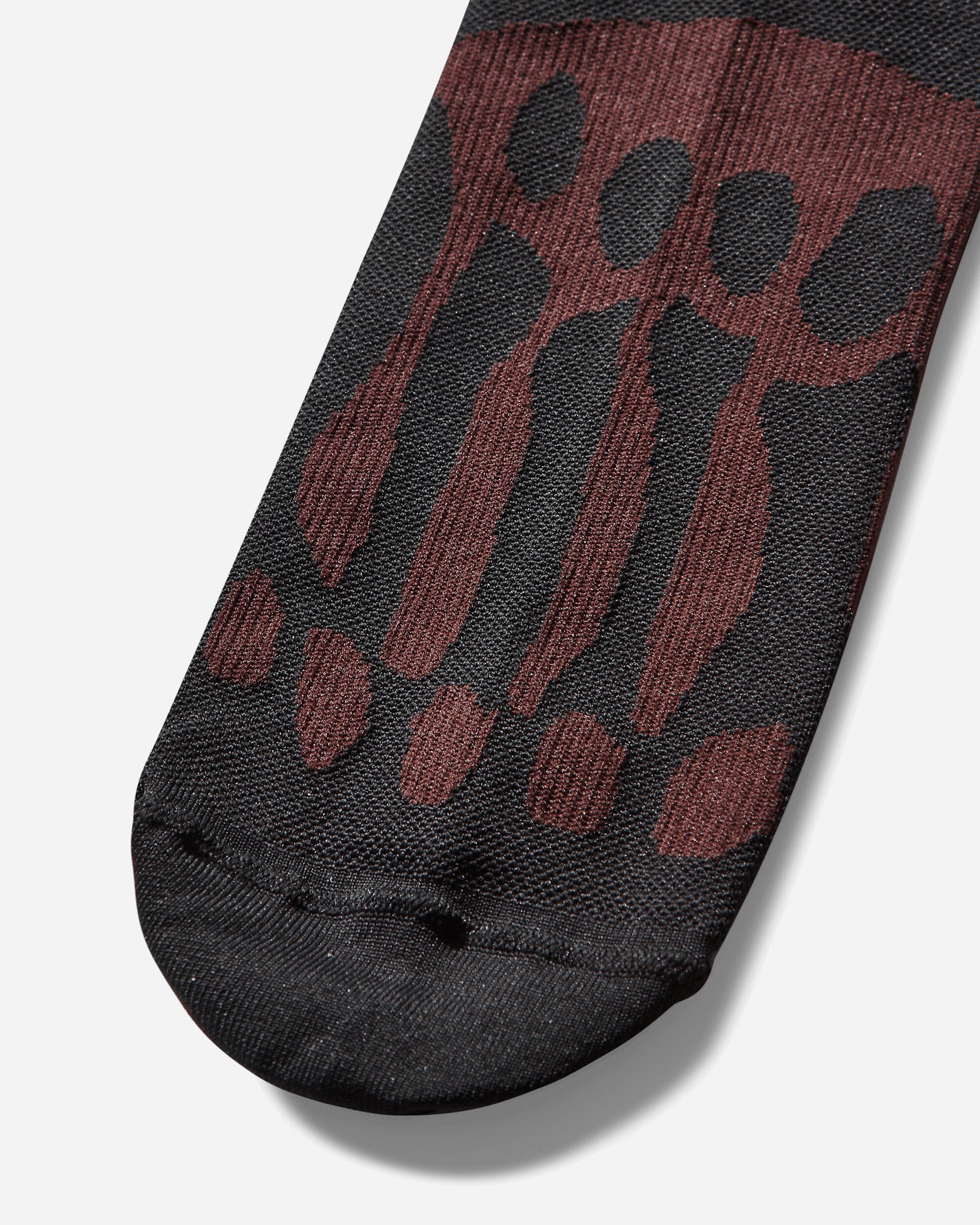 ROA Bones Logo Q-Skin Technical Socks Black Burgundy Underwear Socks YBUW005YA05 BLK0022