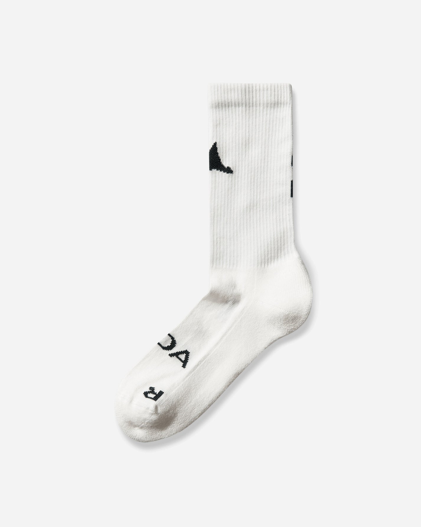 ROA Logo Biofil Socks White/Dark Green Underwear Socks YBUW087YA26 WTH0017