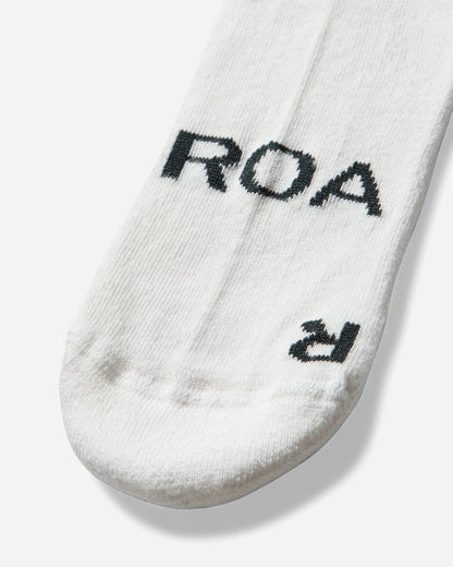 ROA Logo Biofil Socks White/Dark Green Underwear Socks YBUW087YA26 WTH0017