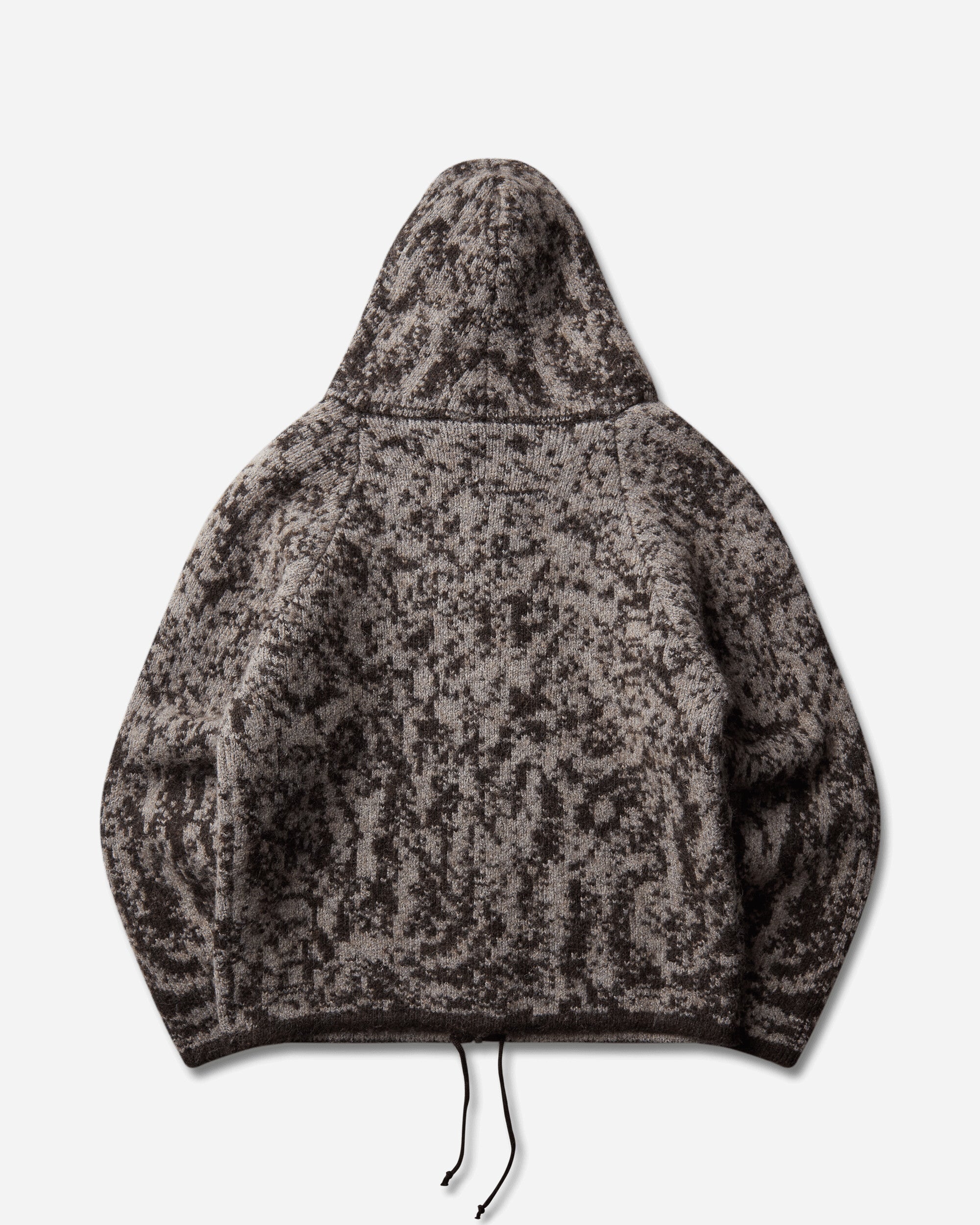ROA Shrub Felted Knit Zip Up Fuzzy Brown Knitwears Sweaters YBUW068YA24 BRW0076