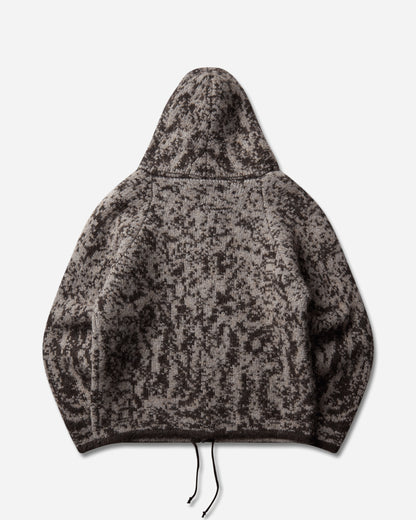 ROA Shrub Felted Knit Zip Up Fuzzy Brown Knitwears Sweaters YBUW068YA24 BRW0076