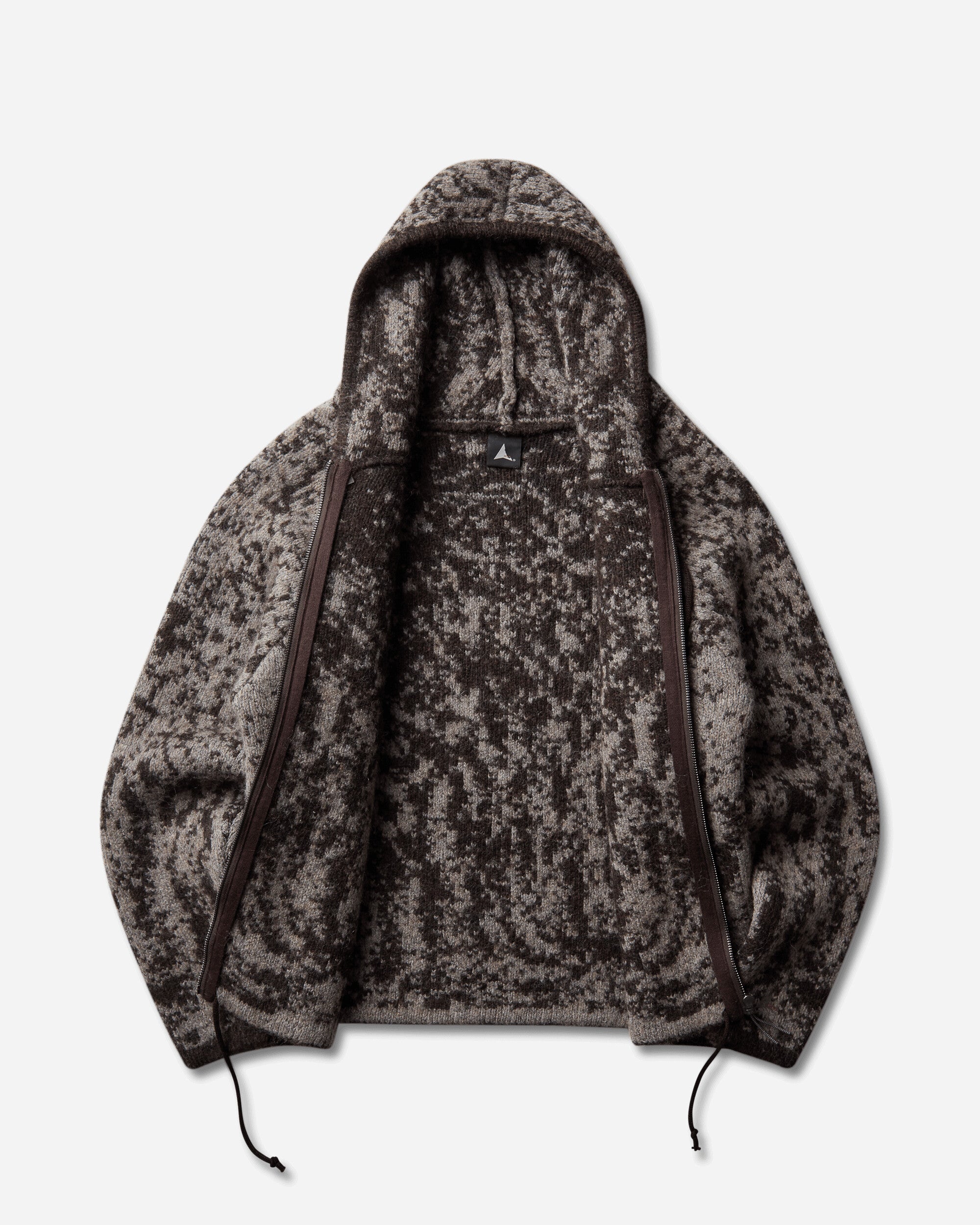 ROA Shrub Felted Knit Zip Up Fuzzy Brown Knitwears Sweaters YBUW068YA24 BRW0076