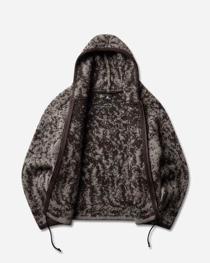 ROA Shrub Felted Knit Zip Up Fuzzy Brown Knitwears Sweaters YBUW068YA24 BRW0076