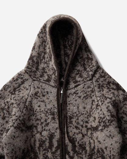 ROA Shrub Felted Knit Zip Up Fuzzy Brown Knitwears Sweaters YBUW068YA24 BRW0076