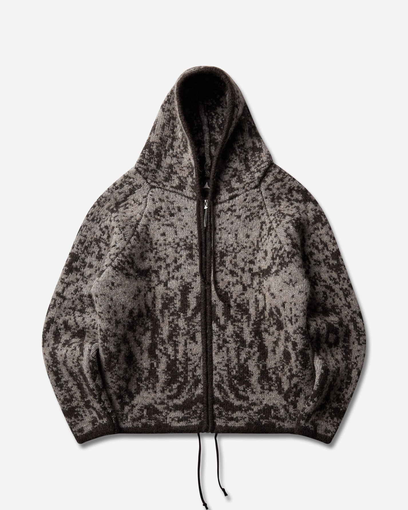 ROA Shrub Felted Knit Zip Up Fuzzy Brown Knitwears Sweaters YBUW068YA24 BRW0076