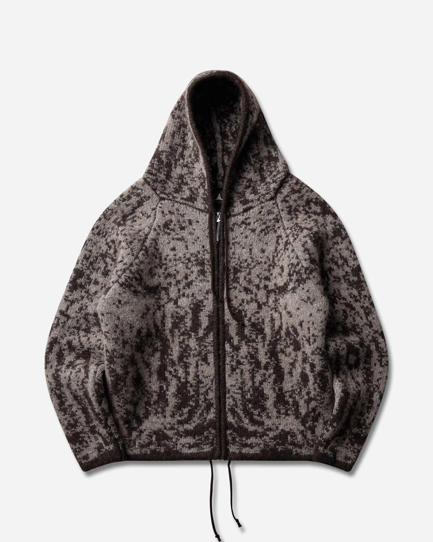 ROA Shrub Felted Knit Zip Up Fuzzy Brown Knitwears Sweaters YBUW068YA24 BRW0076