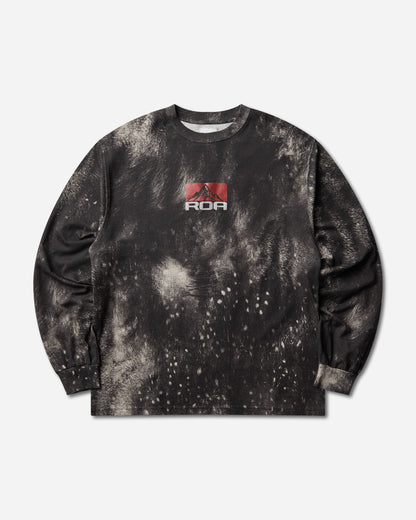ROA Fuzzy Print Long Sleeve Fuzzy Brown T-Shirts Top YBUW051FA25 BRW0076