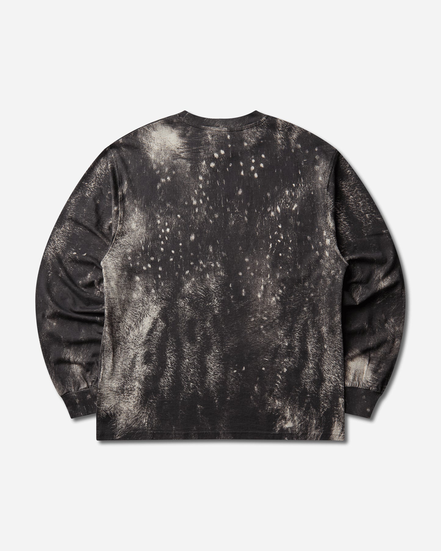 ROA Fuzzy Print Long Sleeve Fuzzy Brown T-Shirts Top YBUW051FA25 BRW0076