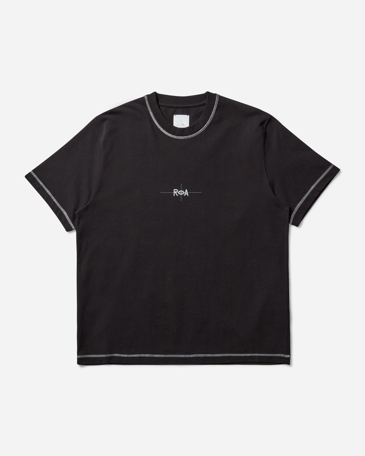 ROA Info Stitch Organic T Shirt Black T-Shirts Top RBMW0545JY58 BLK0001