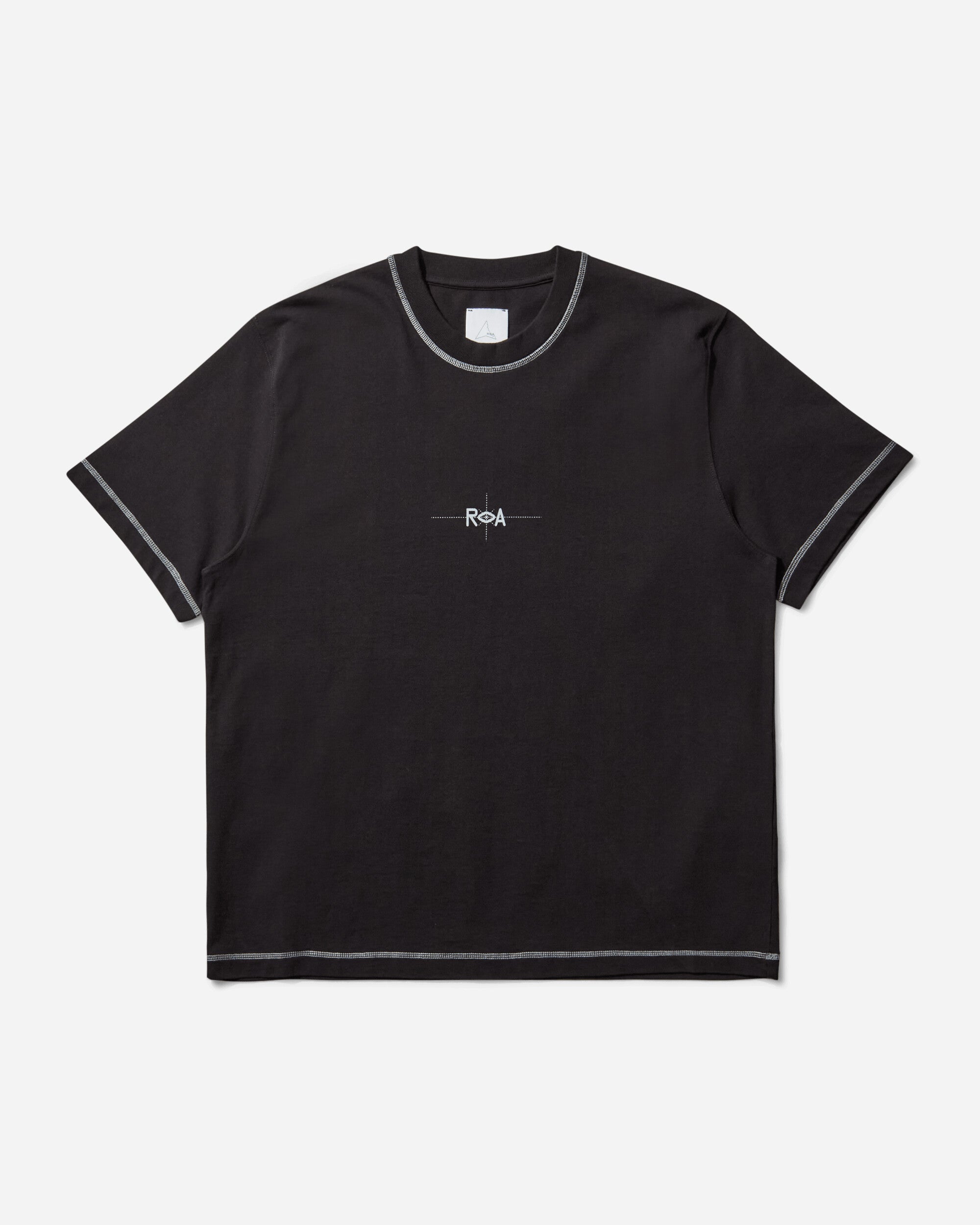 ROA Info Stitch Organic T Shirt Black T-Shirts Top RBMW0545JY58 BLK0001