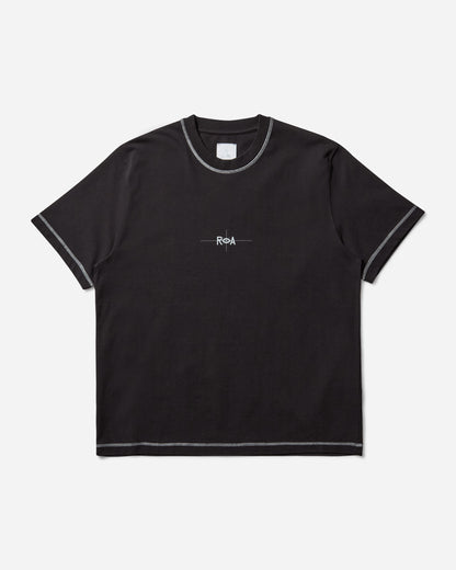 ROA Info Stitch Organic T Shirt Black T-Shirts Top RBMW0545JY58 BLK0001