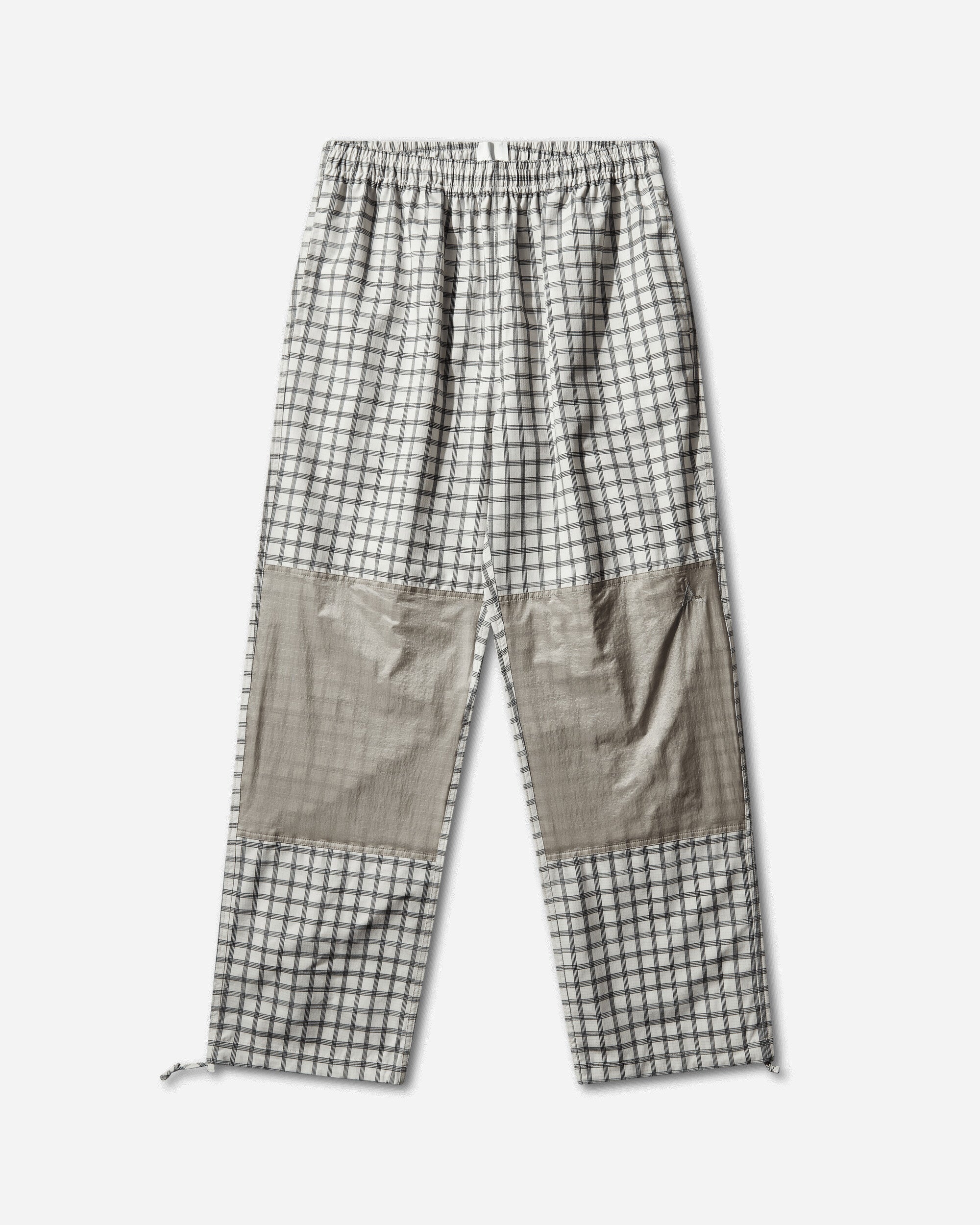 ROA Aair Floweave Printed Check Elasticated Waistband Pants White Pants Trousers YBMW023FA21 WTH0001