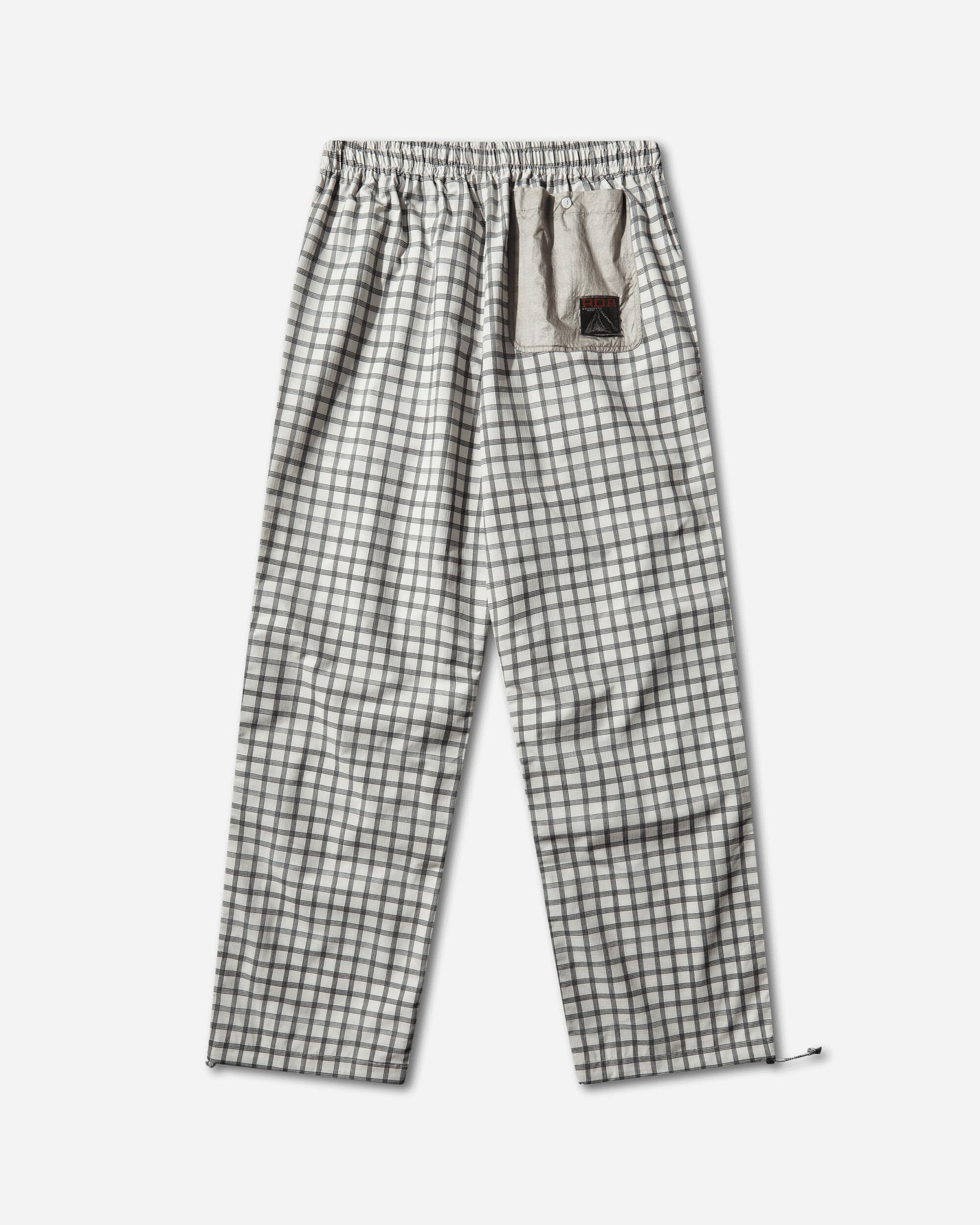 ROA Aair Floweave Printed Check Elasticated Waistband Pants White Pants Trousers YBMW023FA21 WTH0001