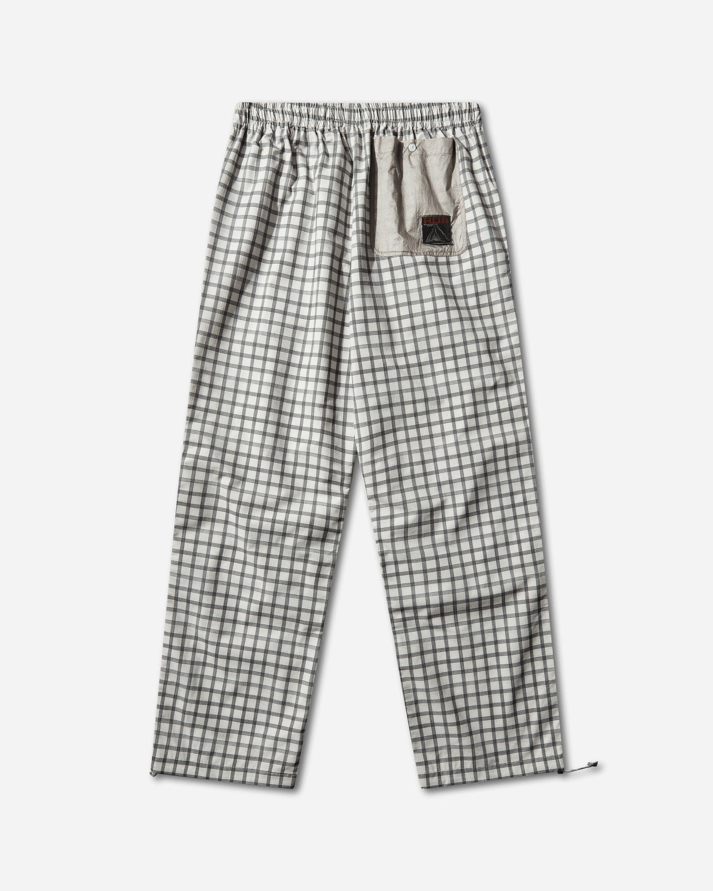 ROA Aair Floweave Printed Check Elasticated Waistband Pants White Pants Trousers YBMW023FA21 WTH0001