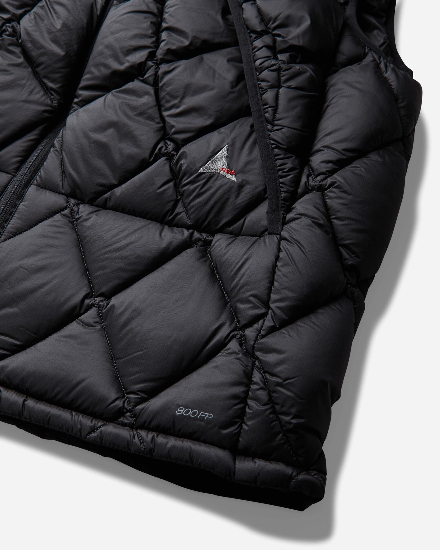 ROA Nuna 800 Fill Power Hooded Down Vest Black Coats and Jackets Vests YBUW060FA34 BLK0001