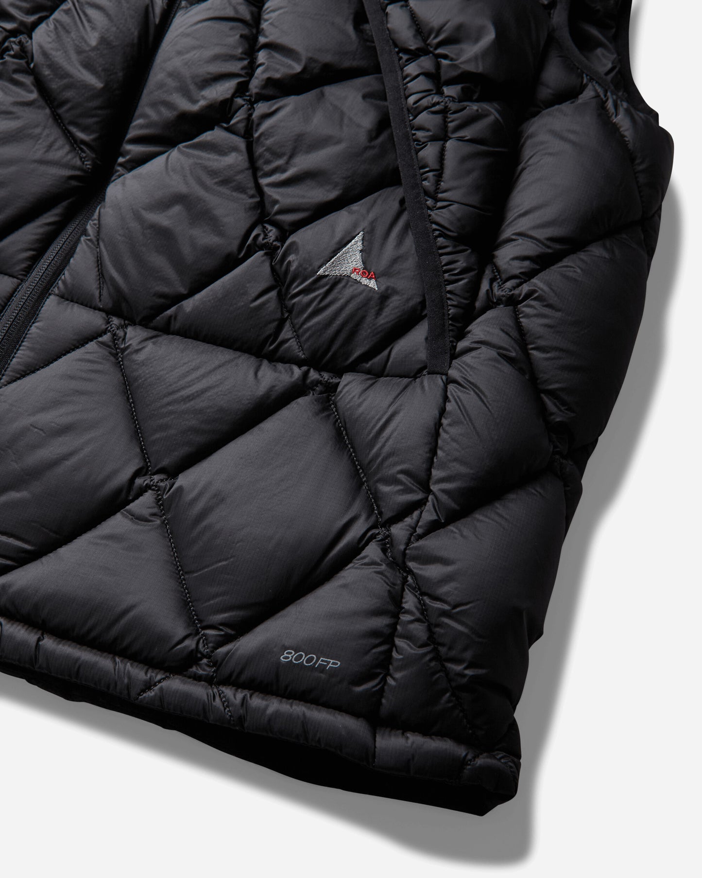 ROA Nuna 800 Fill Power Hooded Down Vest Black Coats and Jackets Vests YBUW060FA34 BLK0001