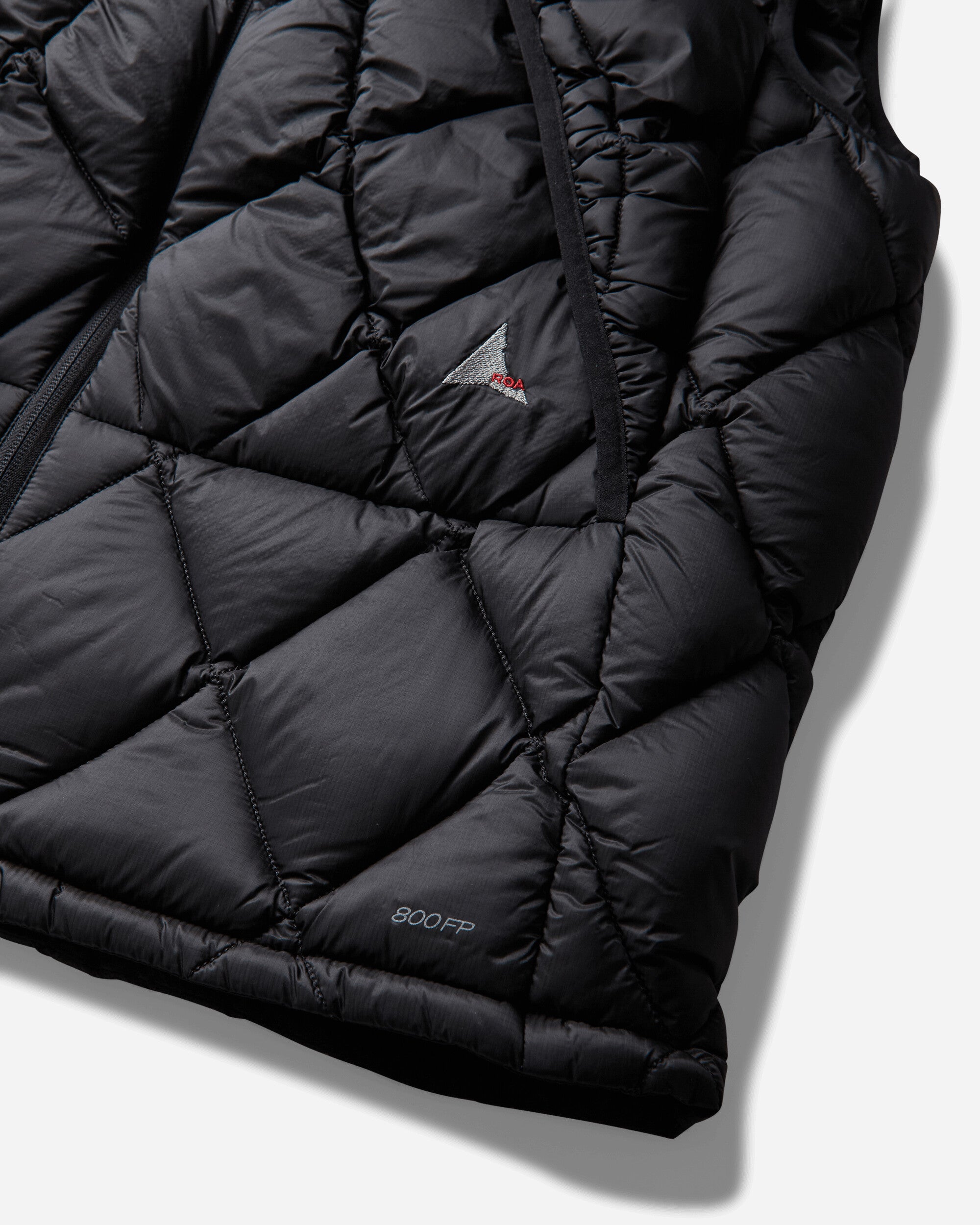 ROA Nuna 800 Fill Power Hooded Down Vest Black Coats and Jackets Vests YBUW060FA34 BLK0001