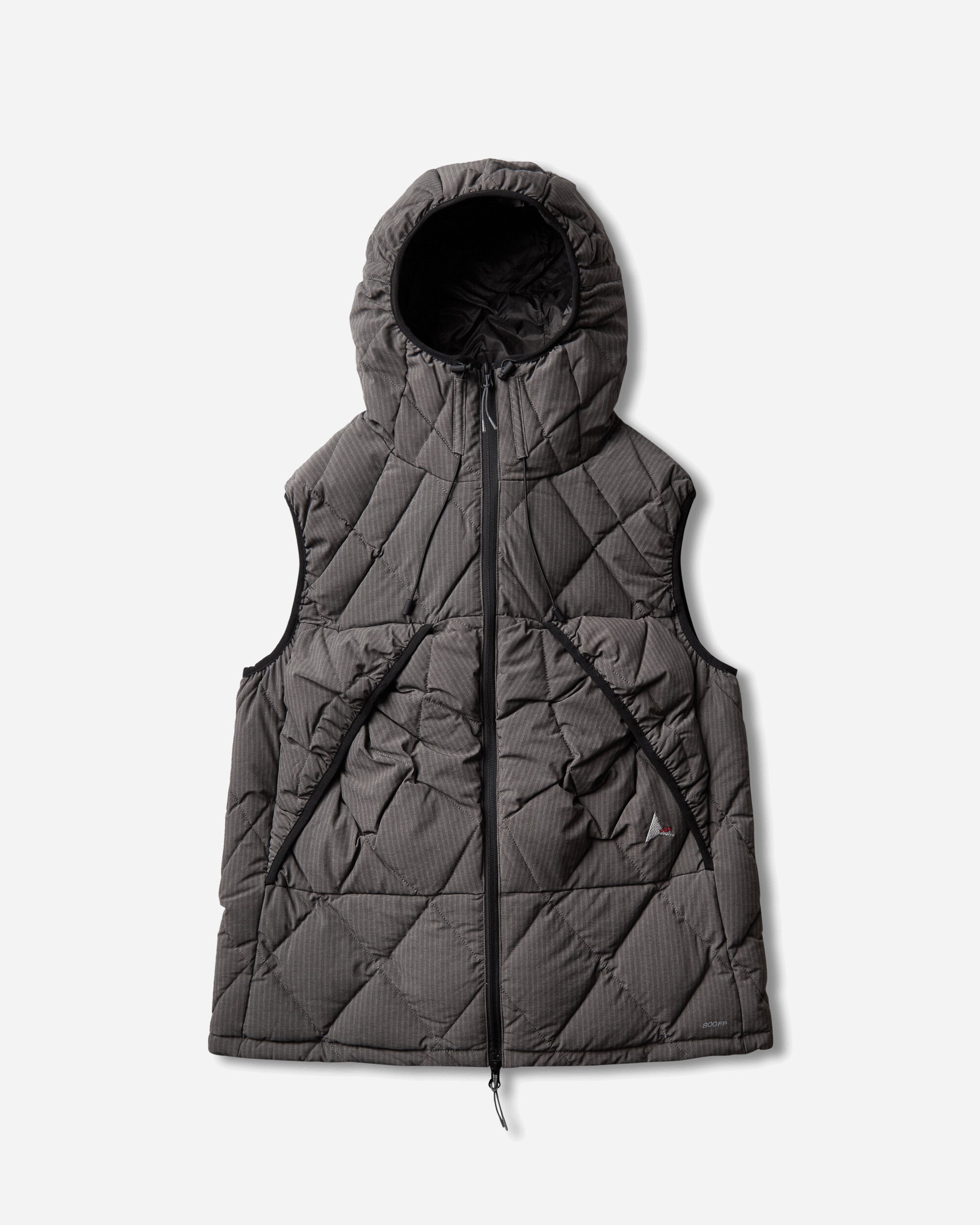 ROA Nuna 800 Fill Power Pinstriped Down Vest Graphite Coats and Jackets Vests YBUW061FA35 GRY0045