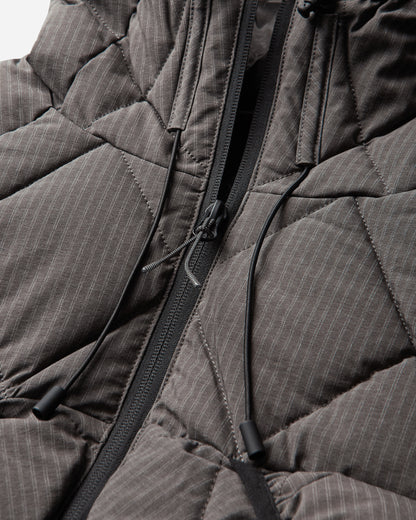 ROA Nuna 800 Fill Power Pinstriped Down Vest Graphite Coats and Jackets Vests YBUW061FA35 GRY0045