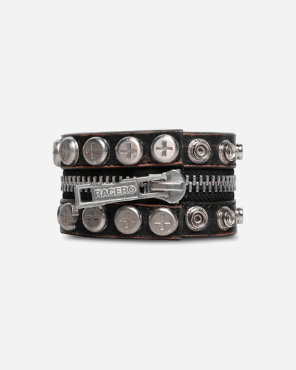 Racer Worldwide Split Button Bracelet Black Jewellery Bracelets SS25-AC-CONVERTIBLE-BRACELET BLK
